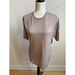 NORDSTROM BNWT Women Crew Neck Short Sleeve Sweater Sz Large Wool Blend
